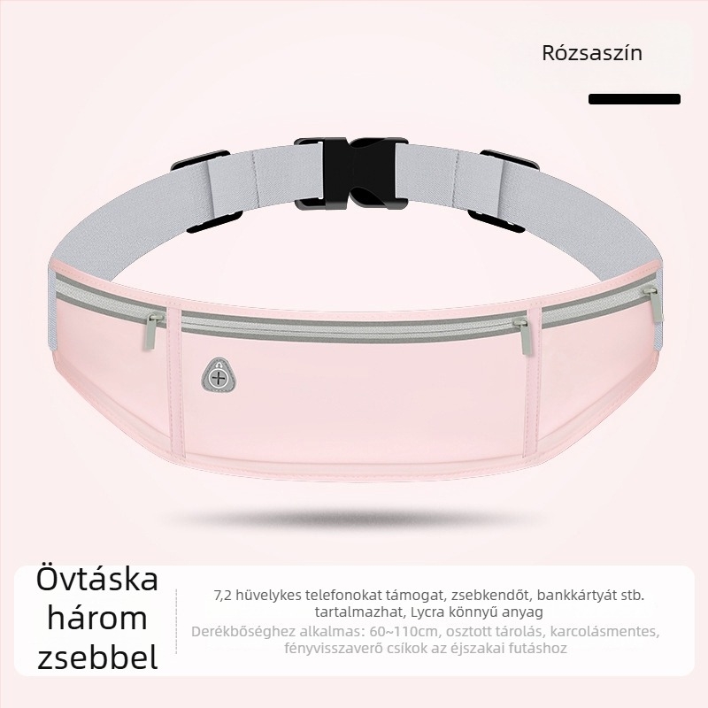Unisex Lycra futó deréktáska vízálló rejtett zsebbel, szabadtéri sportokhoz