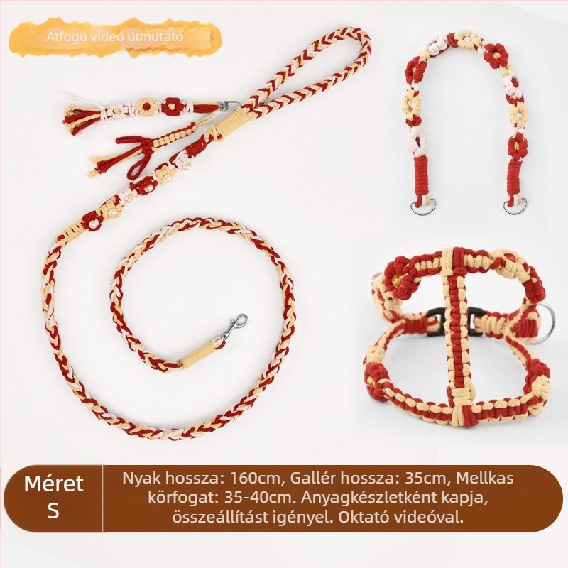 DIY kutyapóráz készlet – kézműves kötés, pamut, univerzális használat, karácsonyi kiadás, laza stílus