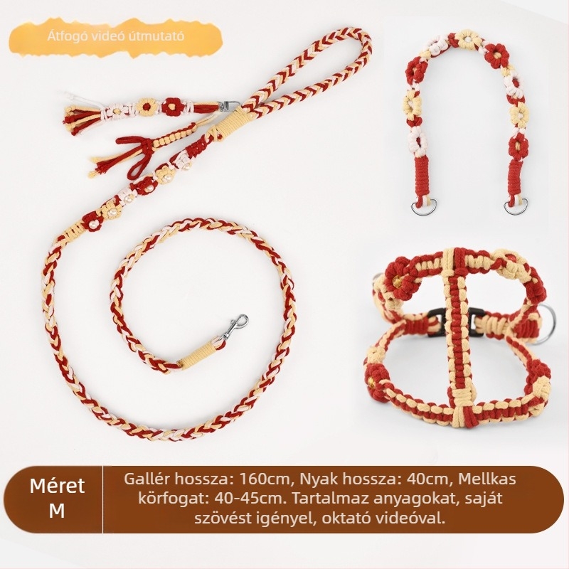 DIY kutyapóráz készlet – kézműves kötés, pamut, univerzális használat, karácsonyi kiadás, laza stílus