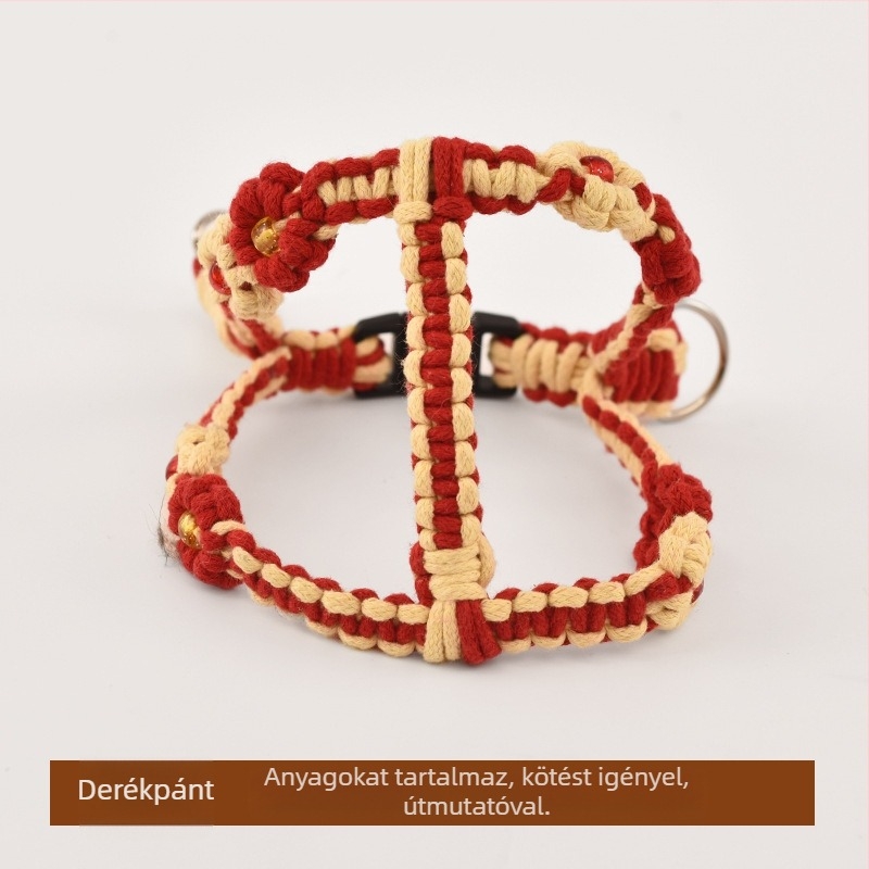 DIY kutyapóráz készlet – kézműves kötés, pamut, univerzális használat, karácsonyi kiadás, laza stílus