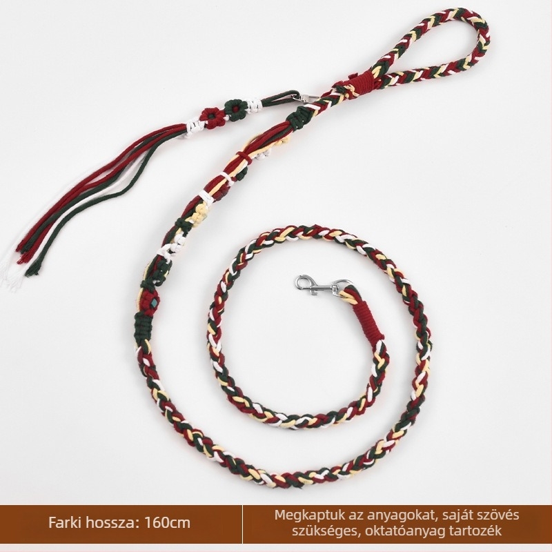 DIY kutyapóráz készlet – kézműves kötés, pamut, univerzális használat, karácsonyi kiadás, laza stílus