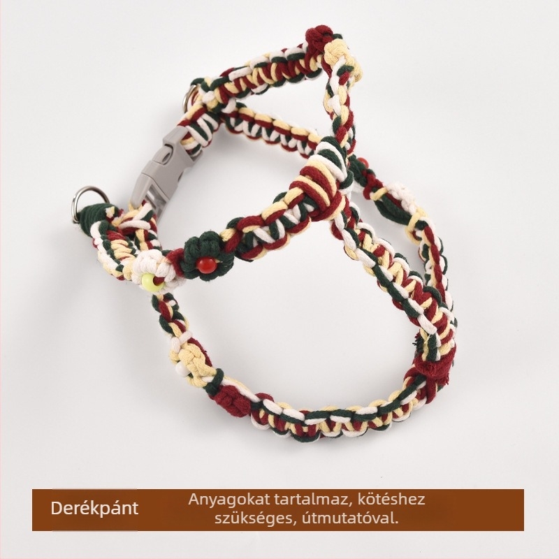 DIY kutyapóráz készlet – kézműves kötés, pamut, univerzális használat, karácsonyi kiadás, laza stílus