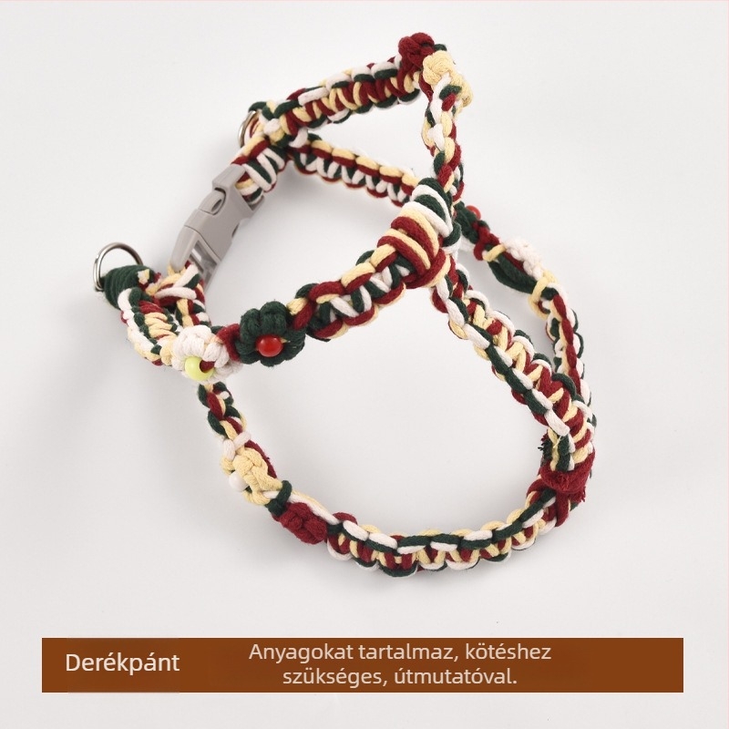 DIY kutyapóráz készlet – kézműves kötés, pamut, univerzális használat, karácsonyi kiadás, laza stílus