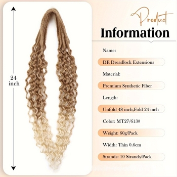 Dupla farokkal rendelkező göndör dreadlock paróka, hőálló szálakból, ponytail stílus, mechanikus feldolgozás