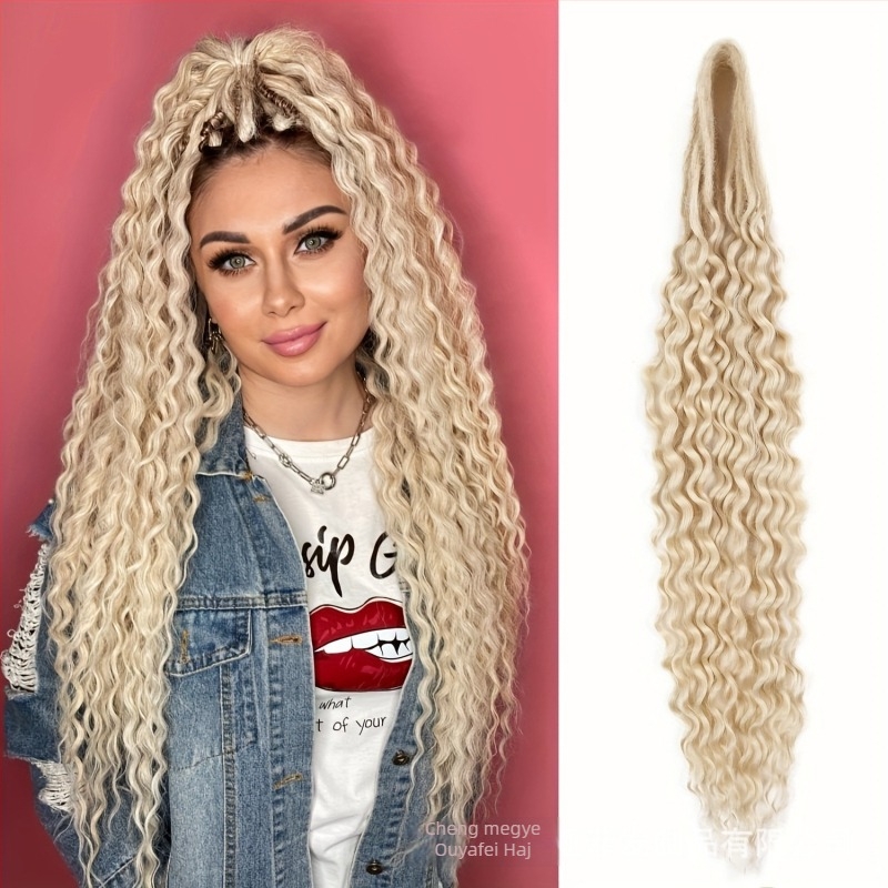 Dupla farokkal rendelkező göndör dreadlock paróka, hőálló szálakból, ponytail stílus, mechanikus feldolgozás