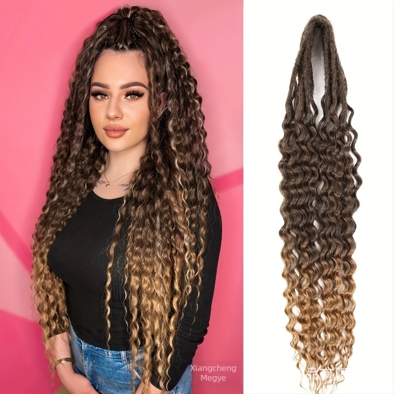 Dupla farokkal rendelkező göndör dreadlock paróka, hőálló szálakból, ponytail stílus, mechanikus feldolgozás