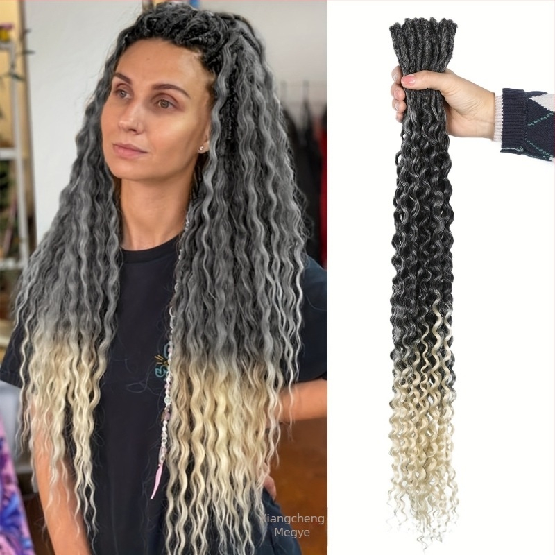 Dupla farokkal rendelkező göndör dreadlock paróka, hőálló szálakból, ponytail stílus, mechanikus feldolgozás