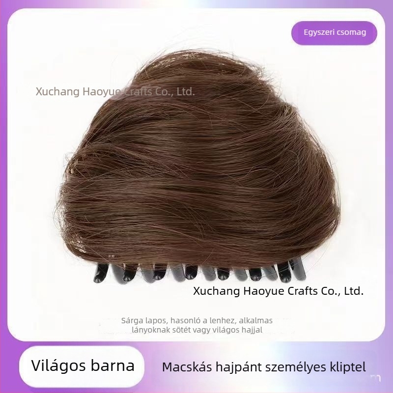 Macska fülű copfos paróka, clip-on, hőálló rostok