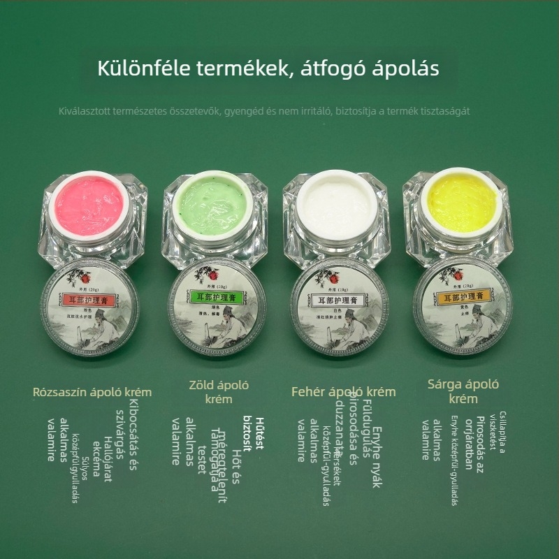 Fülápolási készlet: nem világító fülkanál és ápoló krém, vörösség és viszketés enyhítés, 10–20 g