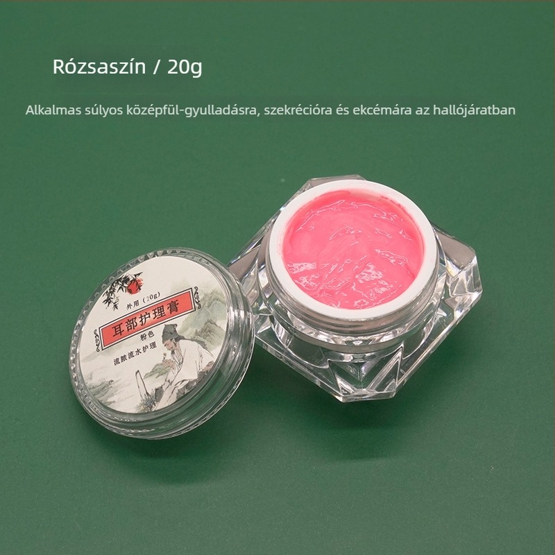 Fülápolási készlet: nem világító fülkanál és ápoló krém, vörösség és viszketés enyhítés, 10–20 g