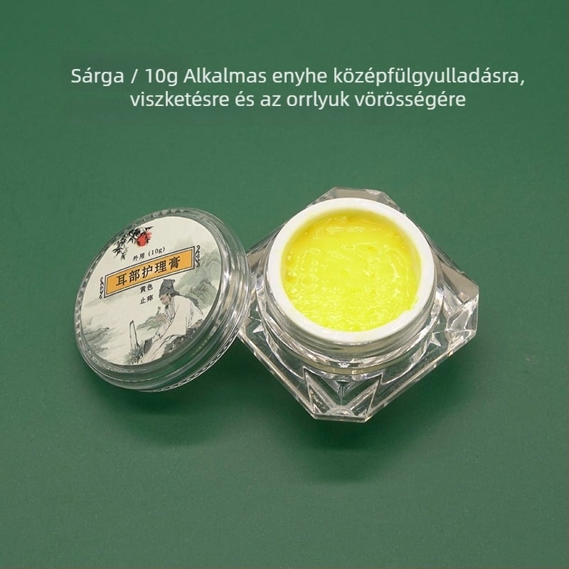 Fülápolási készlet: nem világító fülkanál és ápoló krém, vörösség és viszketés enyhítés, 10–20 g