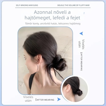 Kontyhoz való műhaj öntekerő mechanizmussal, hajcsomó, magas hőmérsékletű huzal (nem festhető)
