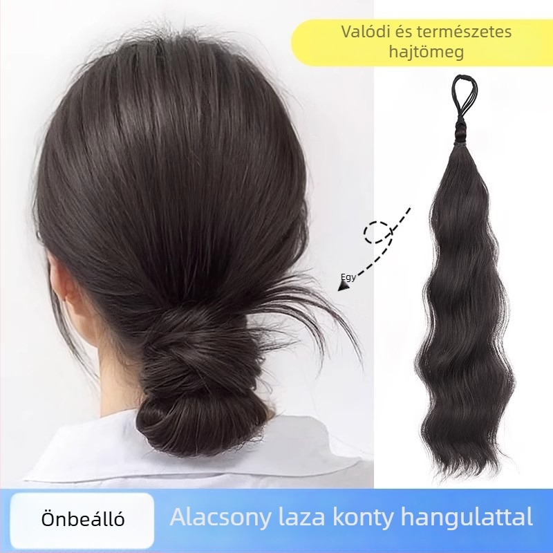 Kontyhoz való műhaj öntekerő mechanizmussal, hajcsomó, magas hőmérsékletű huzal (nem festhető)