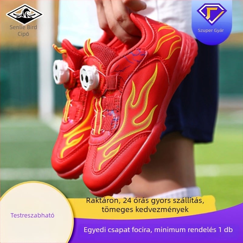 Gyerekeknek való focicipő stoplis, gyepre – alacsony felső rész, gumitalp, kopásálló, egész szezonra