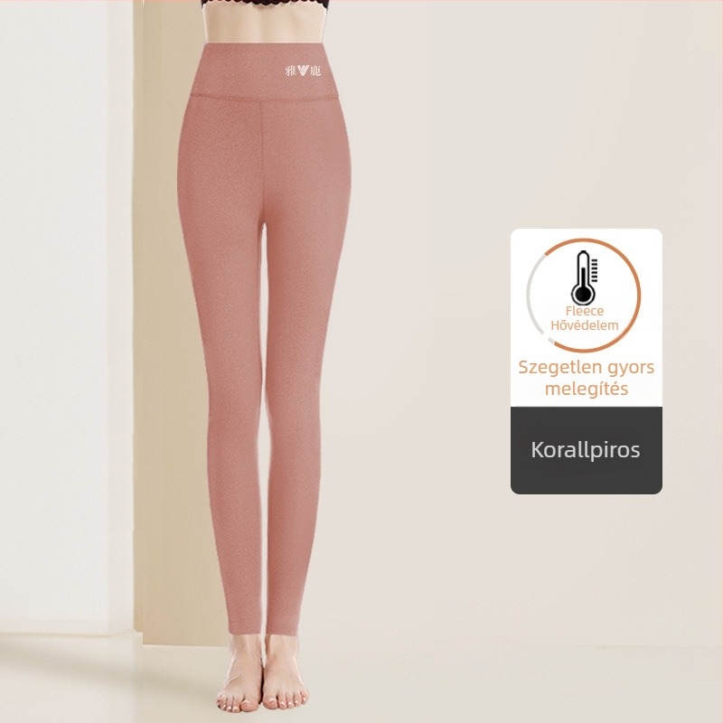 Női melegítő nadrág magas derekú, kationikus anyag, velúr bélés, 90–95% poliészter, vastagság 201–250 g/m2