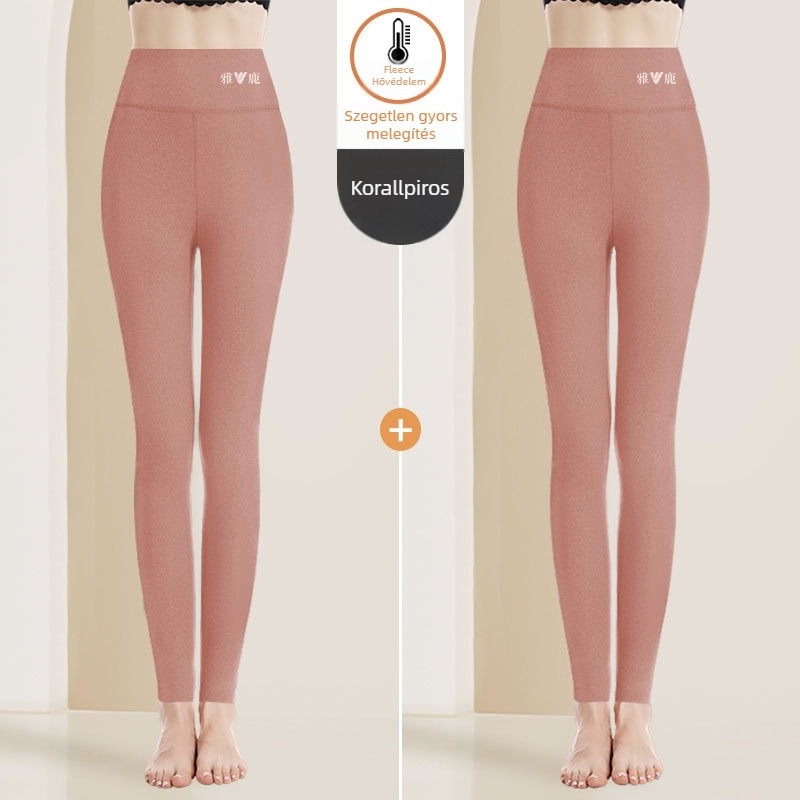 Női melegítő nadrág magas derekú, kationikus anyag, velúr bélés, 90–95% poliészter, vastagság 201–250 g/m2