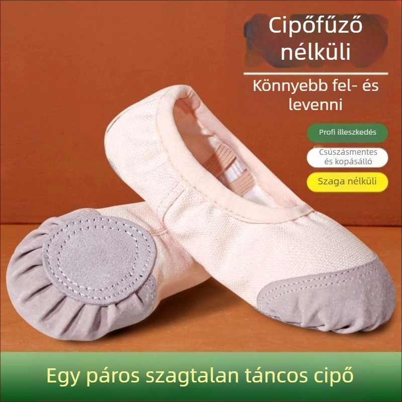 Mengwei Latin tánc cipők lányoknak - kínai stílus, pekingi opera, puha talp, pamut felső rész, 7–12 éveseknek