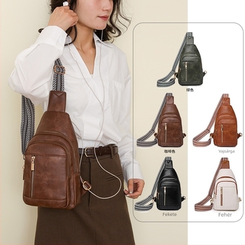 Crossbody táska, Corduroy anyag, cipzáras zárás, poliészter bélés, belső dokumentumrekesz és cipzáras rekesz, 2026 tavasz megjelenés