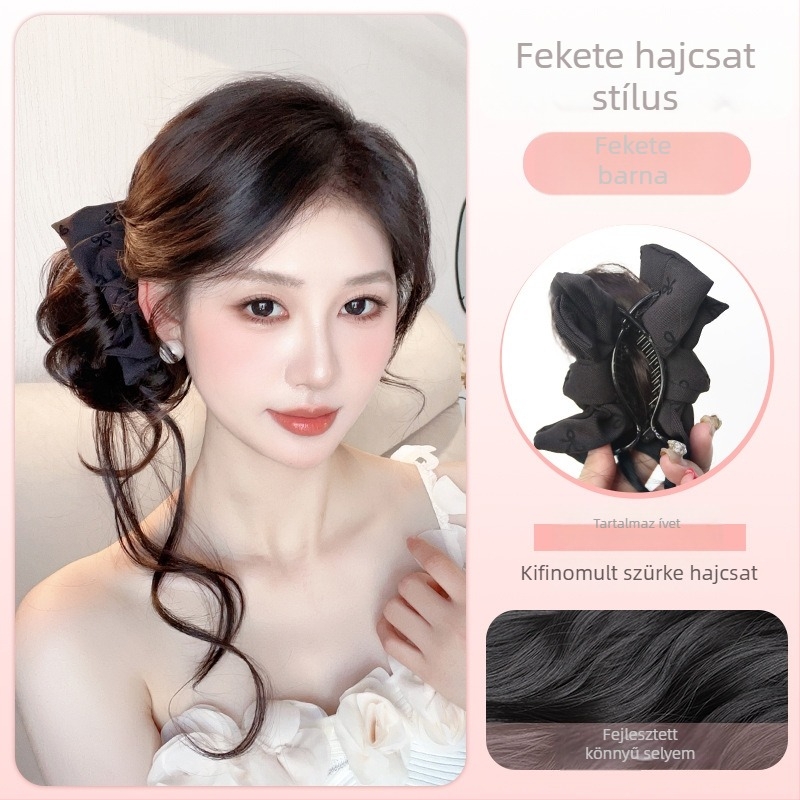 Póni farkú paróka – modell Bow tie gripper dragon whiskers, kézzel készített, hajanyag: fehérje szál / flange szál, megfelelő minden bőrtónushoz és arcformához