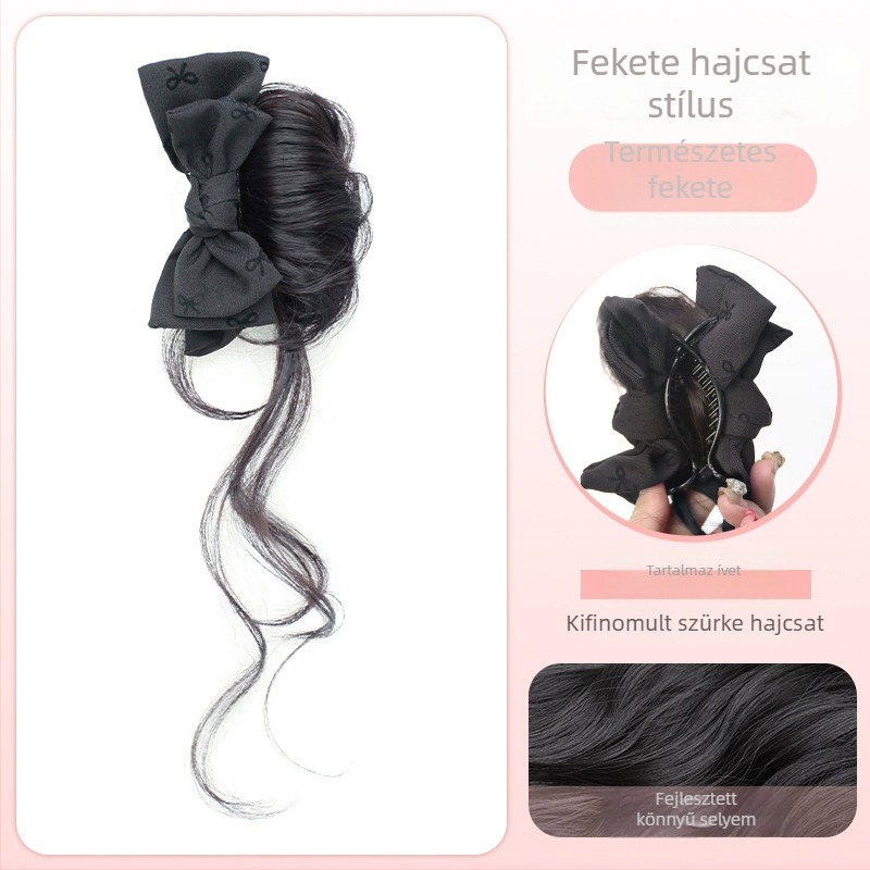 Póni farkú paróka – modell Bow tie gripper dragon whiskers, kézzel készített, hajanyag: fehérje szál / flange szál, megfelelő minden bőrtónushoz és arcformához