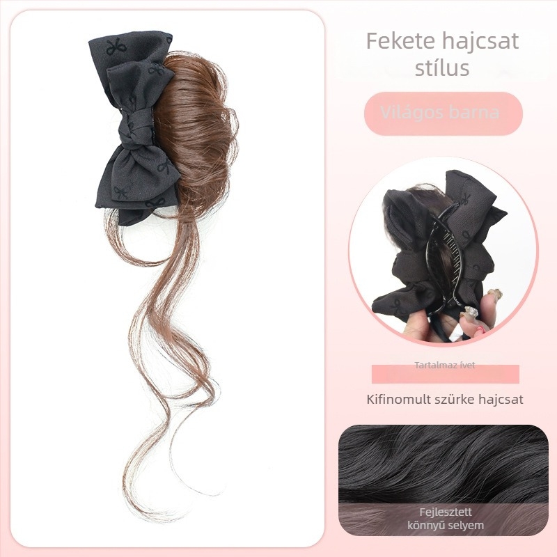 Póni farkú paróka – modell Bow tie gripper dragon whiskers, kézzel készített, hajanyag: fehérje szál / flange szál, megfelelő minden bőrtónushoz és arcformához