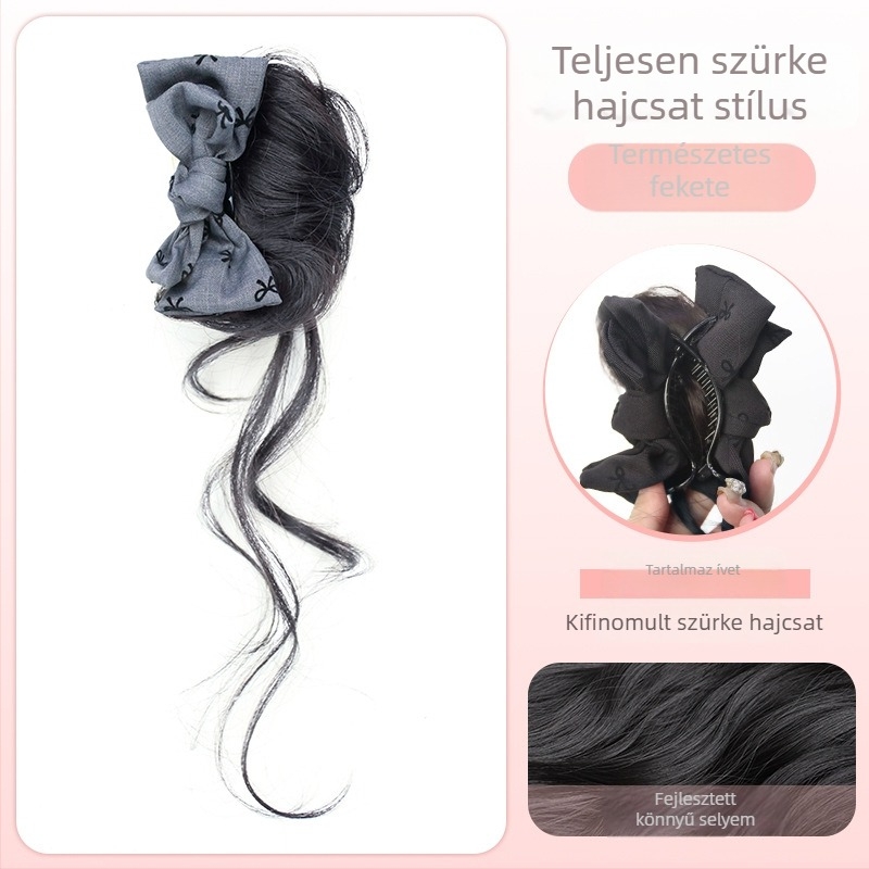 Póni farkú paróka – modell Bow tie gripper dragon whiskers, kézzel készített, hajanyag: fehérje szál / flange szál, megfelelő minden bőrtónushoz és arcformához