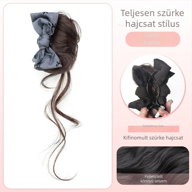 Póni farkú paróka – modell Bow tie gripper dragon whiskers, kézzel készített, hajanyag: fehérje szál / flange szál, megfelelő minden bőrtónushoz és arcformához