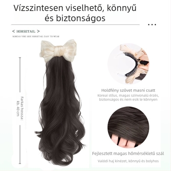 Farkasfarok paróka – kézzel készített, hőálló haj, All-in-One modell, nem levehető