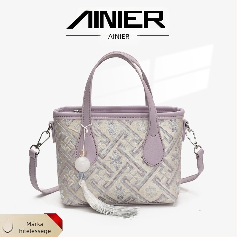 PU anyagú vödörtáska, városi egyszerű stílus, zipzáras nyitás, poliészter bélés