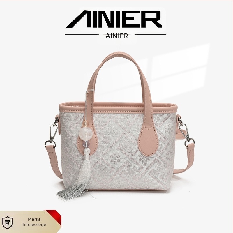 PU anyagú vödörtáska, városi egyszerű stílus, zipzáras nyitás, poliészter bélés