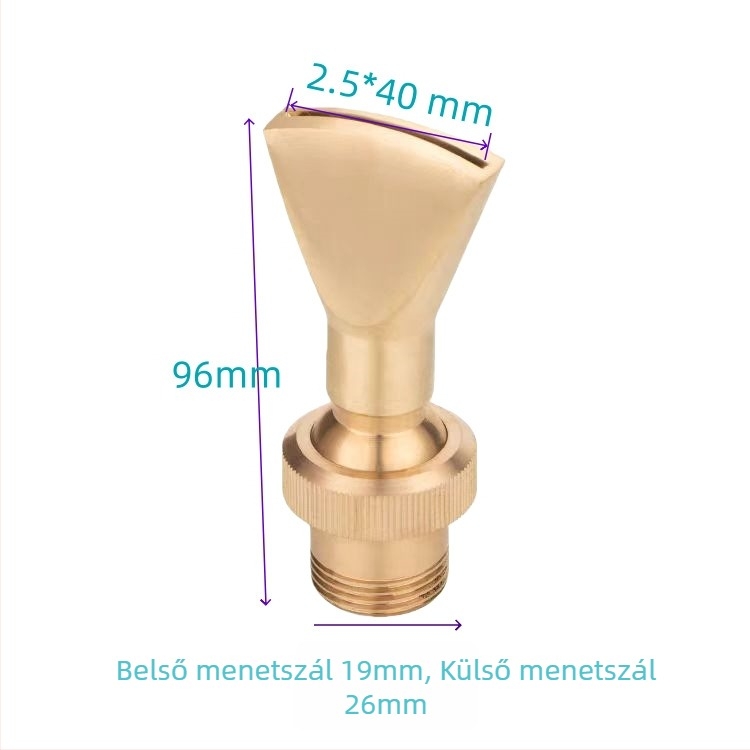 Petrel márkájú állítható, többirányú ventilátor-formájú fúvóka és irányított sík szájú fúvóka vízfunkciókhoz ( Anyag: réz; Alkalmazási terület: udvarok, mesterséges hegyek, medencék, tájkép-fontánok)