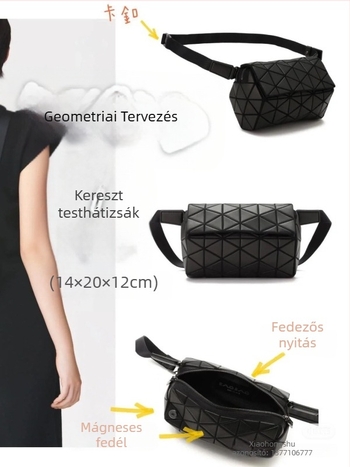 Kviltolt hordó alakú táska geometriális keresztező dizájnnal, férfi négyszögletes övtáska mindennapi utazásokhoz (PVC • 2025 tavasz • Szabadidős utazások)