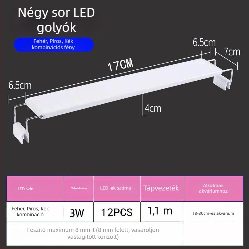 Vízálló LED akváriumi lámpa állvánnyal – energiatakarékos, professzionális szintű világítás akváriumokhoz és tájképekhez