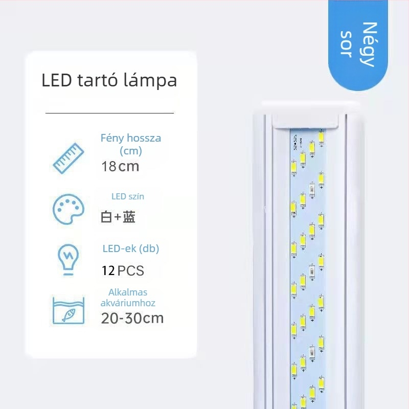 Vízálló LED akváriumi lámpa állvánnyal – energiatakarékos, professzionális szintű világítás akváriumokhoz és tájképekhez