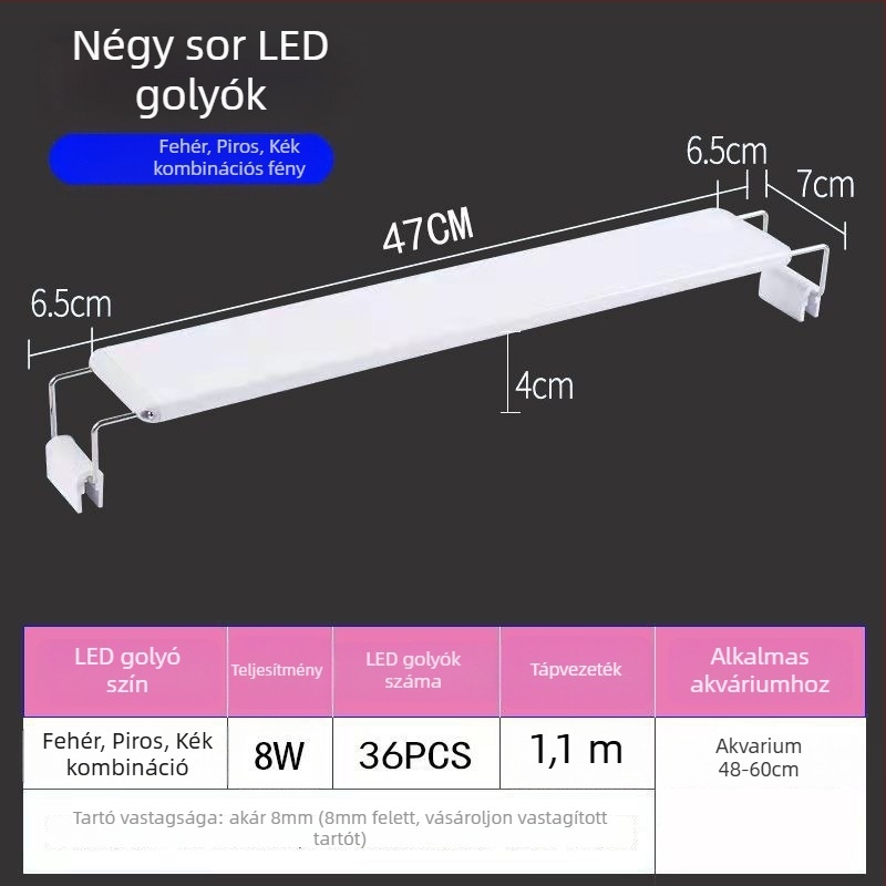 Vízálló LED akváriumi lámpa állvánnyal – energiatakarékos, professzionális szintű világítás akváriumokhoz és tájképekhez