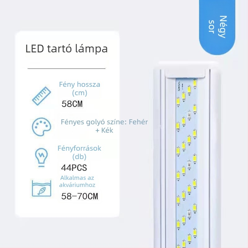Vízálló LED akváriumi lámpa állvánnyal – energiatakarékos, professzionális szintű világítás akváriumokhoz és tájképekhez