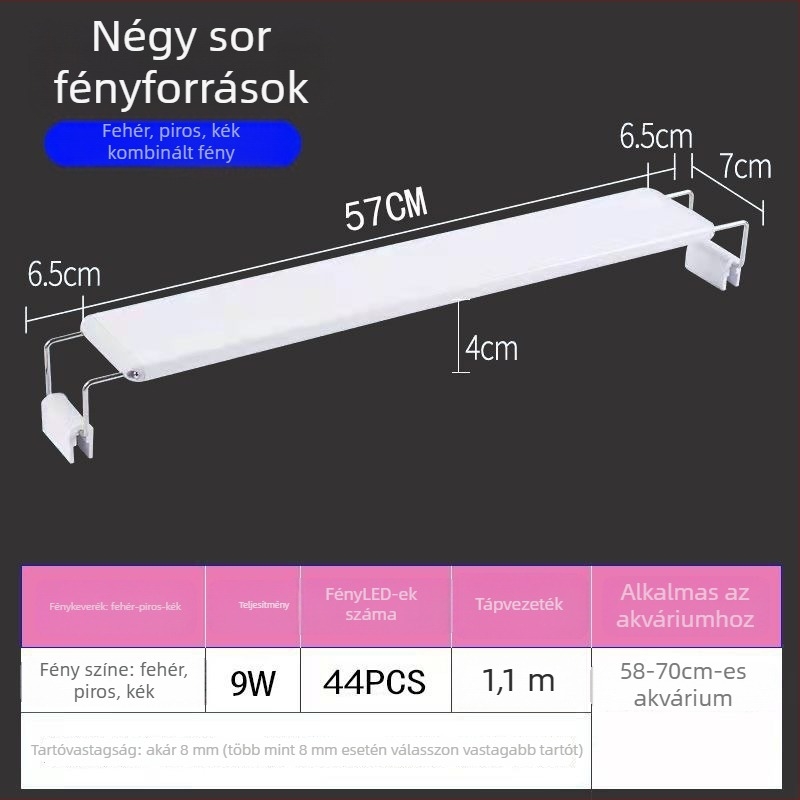 Vízálló LED akváriumi lámpa állvánnyal – energiatakarékos, professzionális szintű világítás akváriumokhoz és tájképekhez