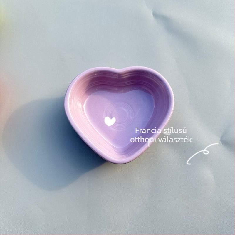 Szív alakú kerámia ételtál macskáknak és kistestű kutyáknak