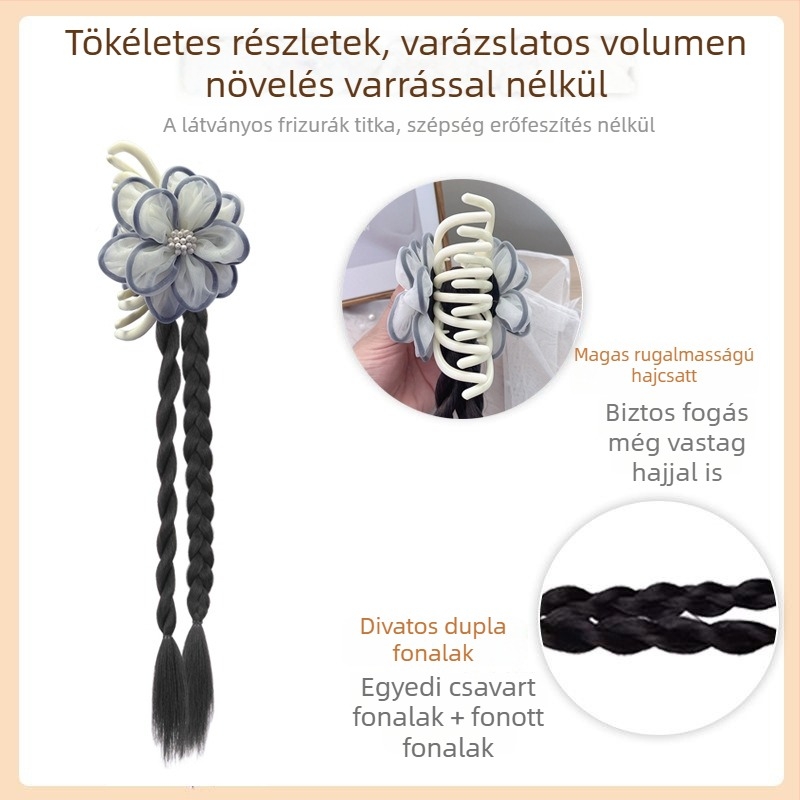 Copfos paróka – kézzel készített, hőálló huzal, modell Grab braids, nem festhető
