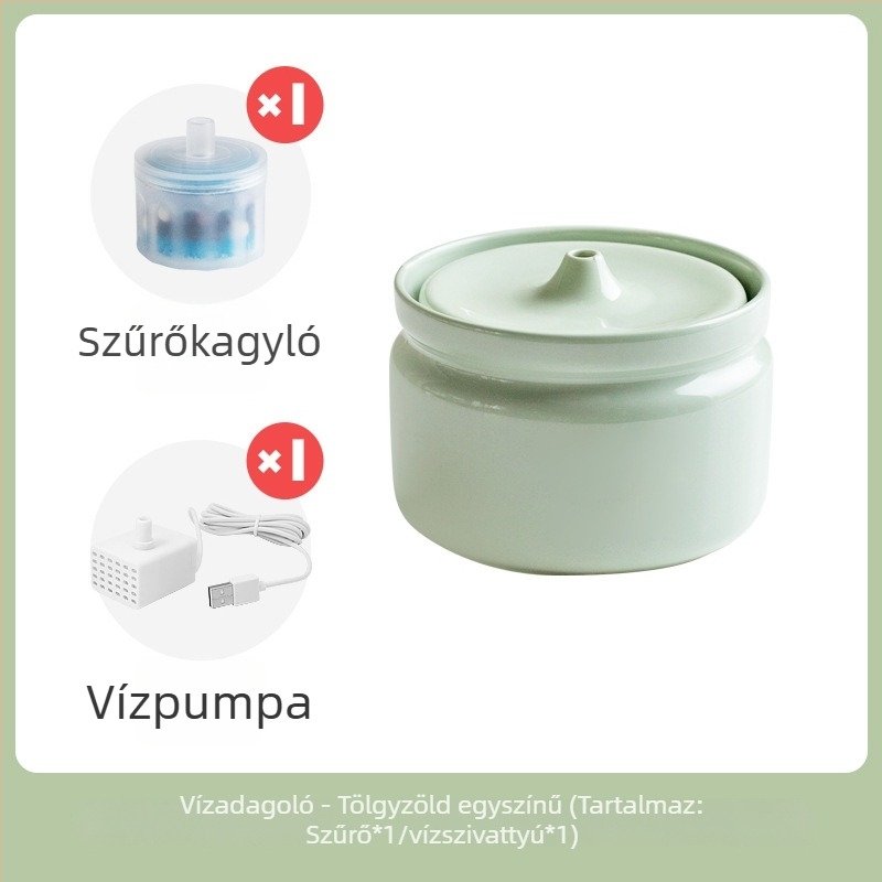 Kerámiás macska vízdispenser automata szűrővel, Star ceramics márka, kiegészítők háziállatok számára