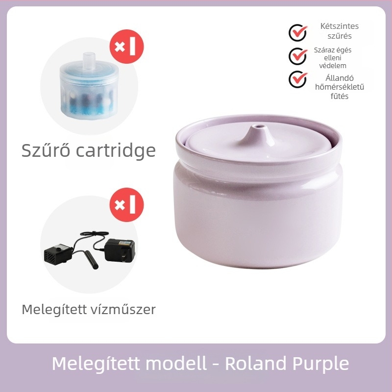 Kerámiás macska vízdispenser automata szűrővel, Star ceramics márka, kiegészítők háziállatok számára