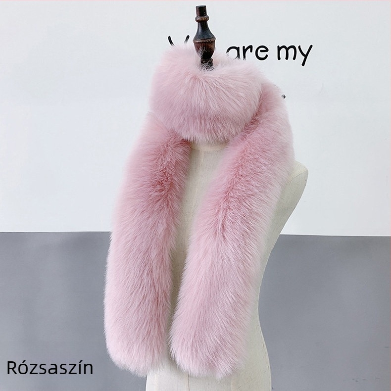 Mesterséges rókaszőr sál, akril (>96%), Warp kötés, meleg téli kiegészítő, sokoldalú elegáns stílus
