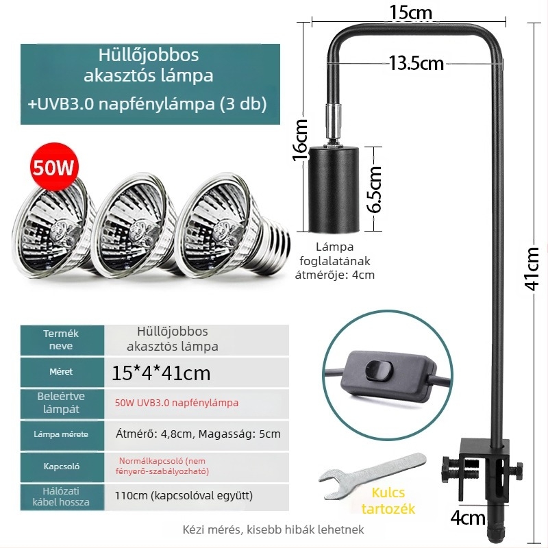 Hüllő basking lámpa, test alumíniumötvözet, 25W, kiegészítő világítás, Climbing General