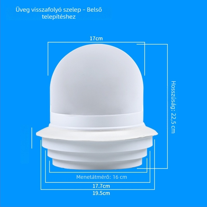 Konyhai falon átívelő visszacsapó szelep üvegfedélhez, műanyag, modern-minimalista stílus