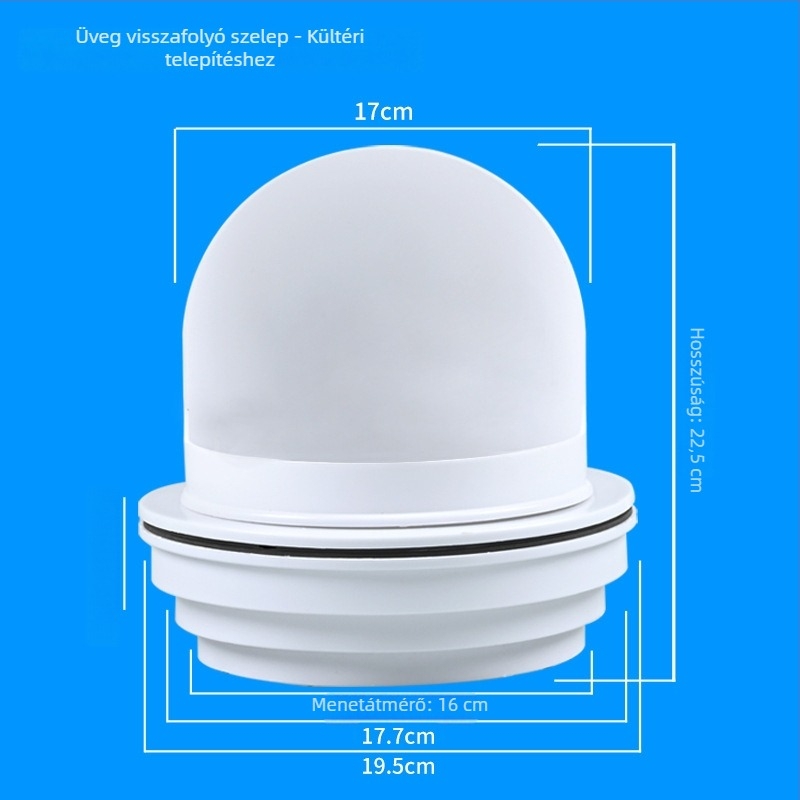 Konyhai falon átívelő visszacsapó szelep üvegfedélhez, műanyag, modern-minimalista stílus