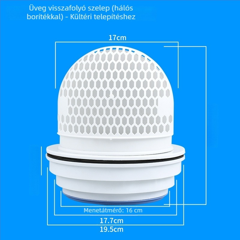 Konyhai falon átívelő visszacsapó szelep üvegfedélhez, műanyag, modern-minimalista stílus