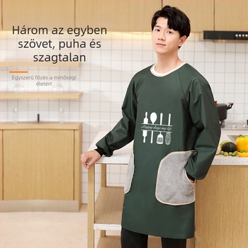 Hosszú ujjú kötény férfiak számára, PVC, vízálló és olajálló, geometriai absztrakt minta, japán stílus