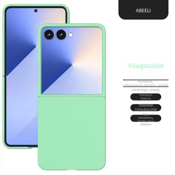 Samsung Galaxy Z Flip7/Flip6 bőrhatású tok, PC anyag, egyszínű védőburkolat