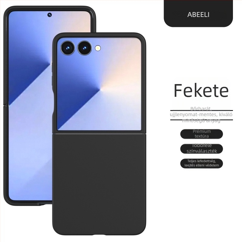 Samsung Galaxy Z Flip7/Flip6 bőrhatású tok, PC anyag, egyszínű védőburkolat