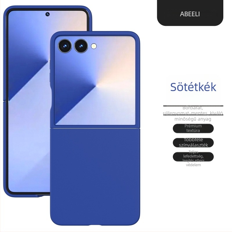 Samsung Galaxy Z Flip7/Flip6 bőrhatású tok, PC anyag, egyszínű védőburkolat
